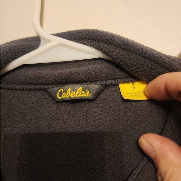 Mens cabelas grey fleece jacket size small - Picture 3 of 3